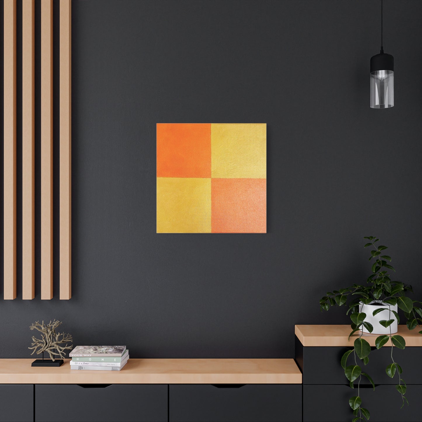 Geometric Pumpkin Canvas Art