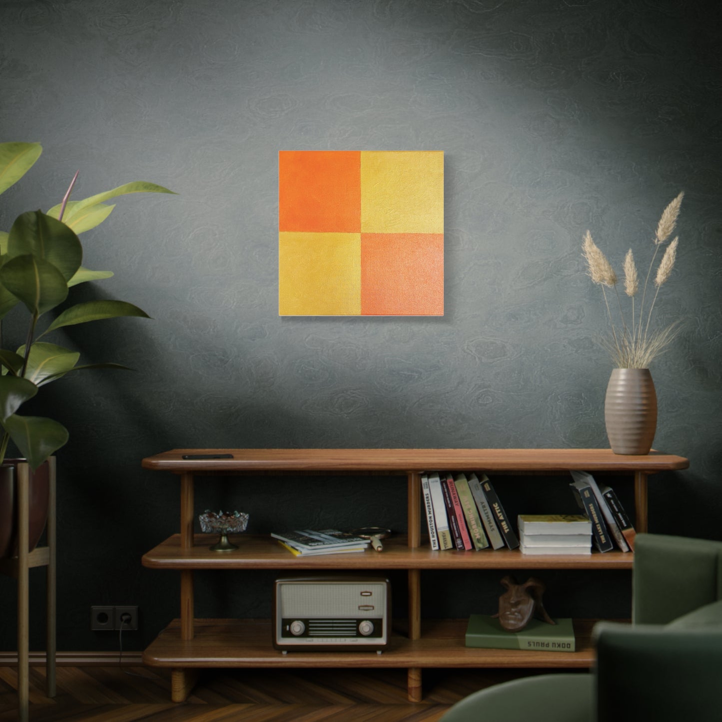 Geometric Pumpkin Canvas Art