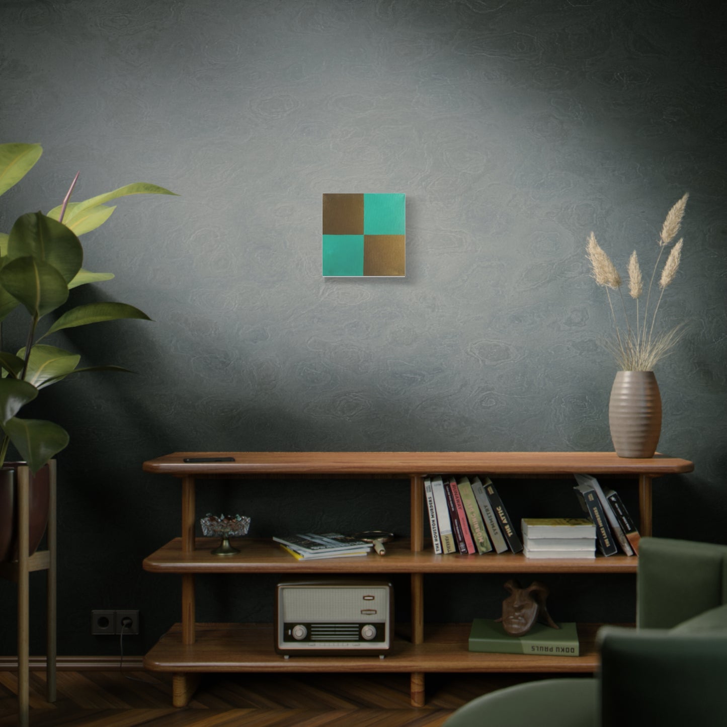 Teal and Gold Wall Decor