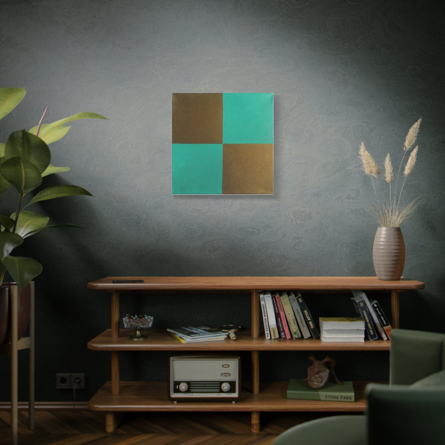 Teal and Gold Wall Decor