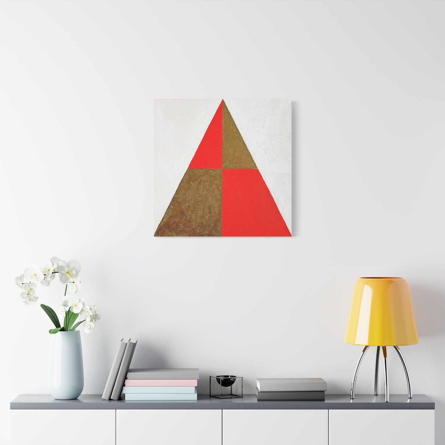 Symmetry Red & Gold Canvas Art