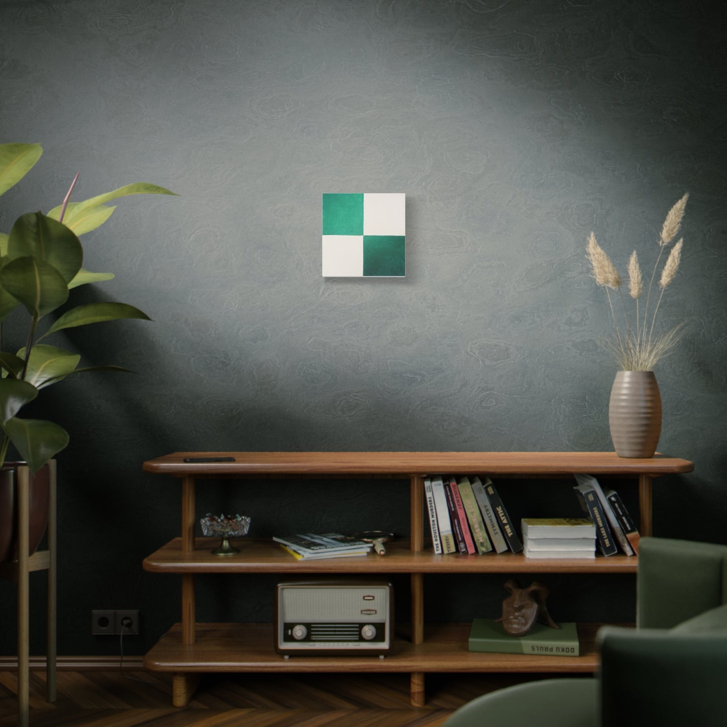 White and Green Canvas Art