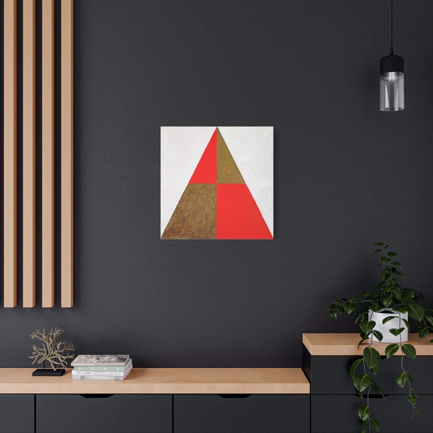 Symmetry Red & Gold Canvas Art