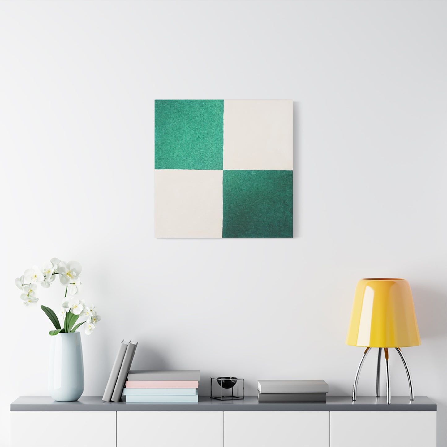 White and Green Canvas Art