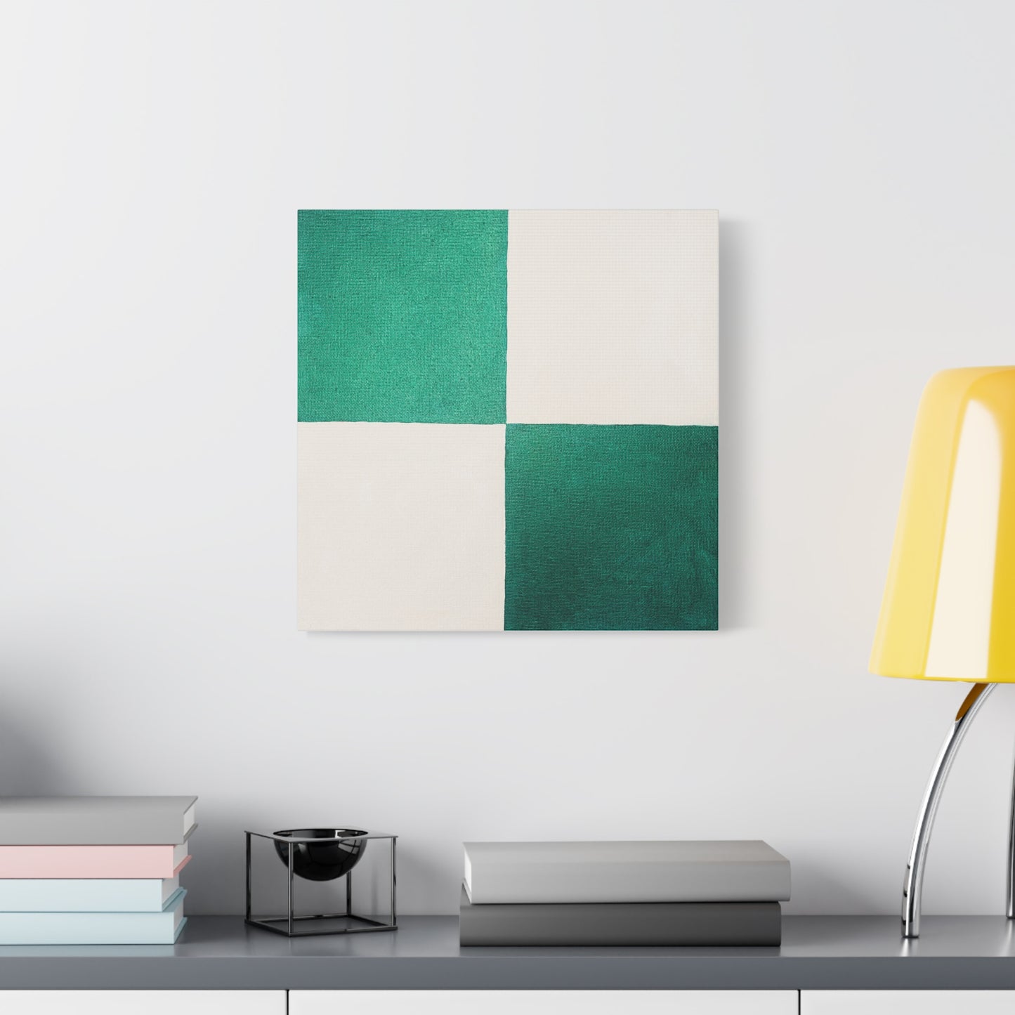 White and Green Canvas Art