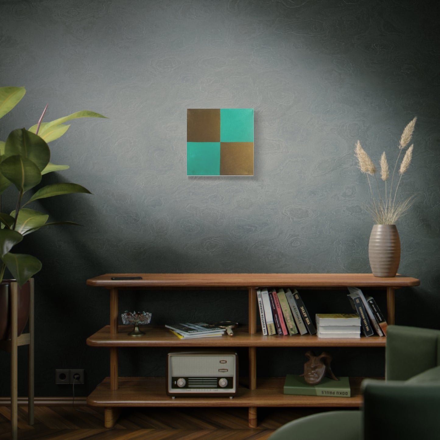 Teal and Gold Wall Decor