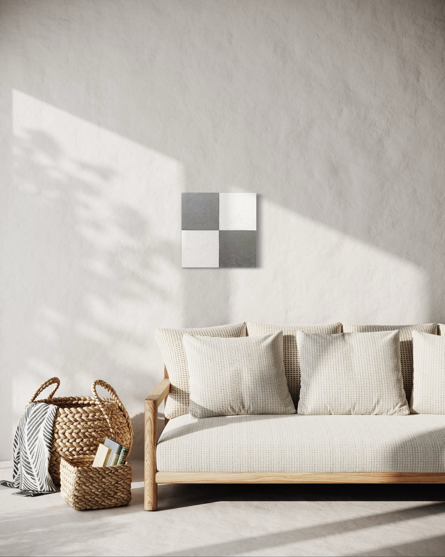 White and Silver Canvas Art