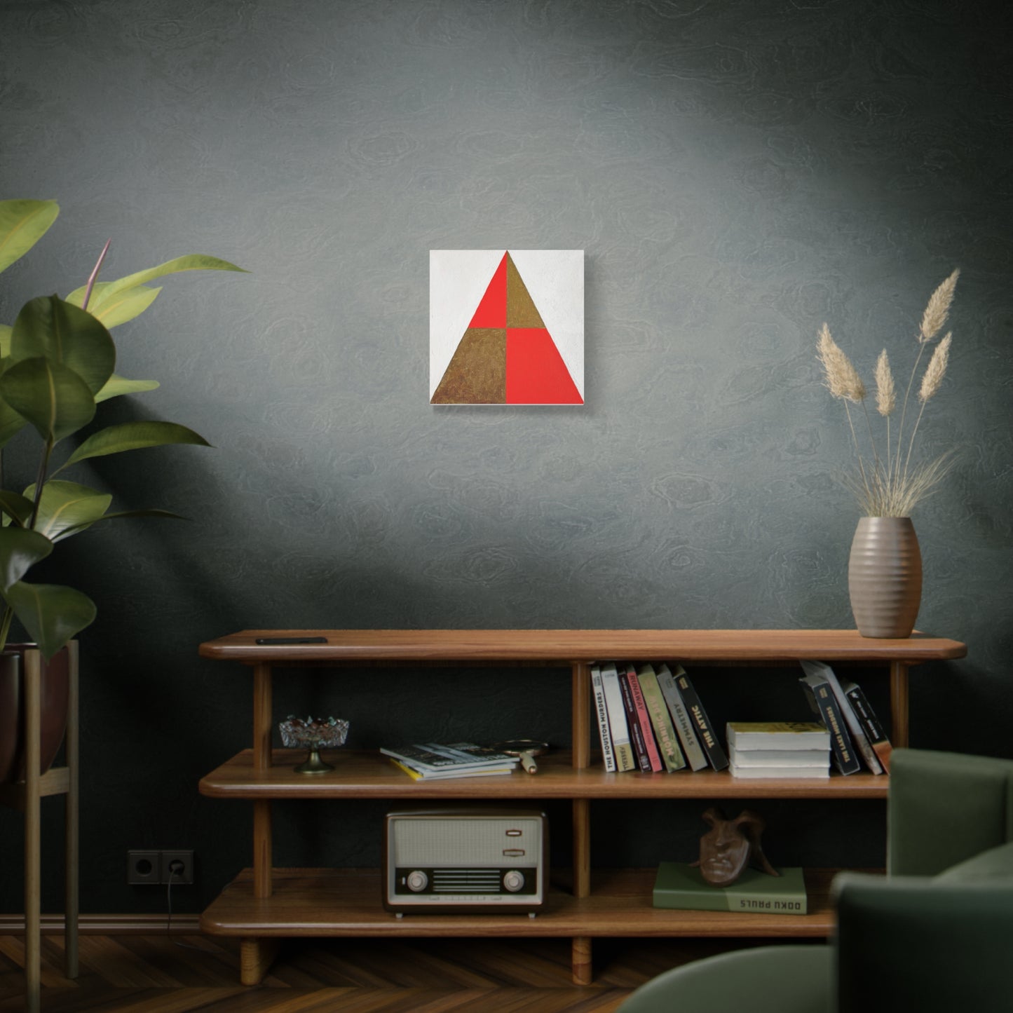 Symmetry  Red & Gold Canvas Art