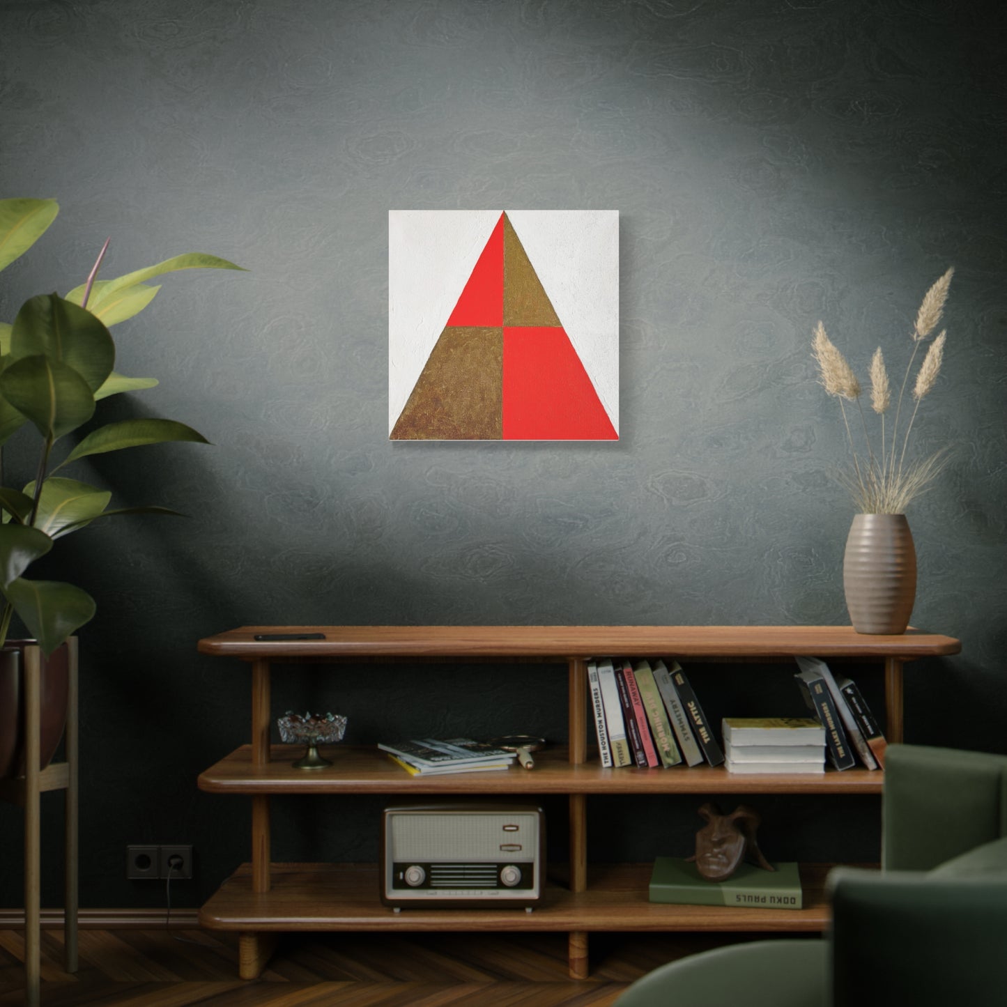 Symmetry  Red & Gold Canvas Art