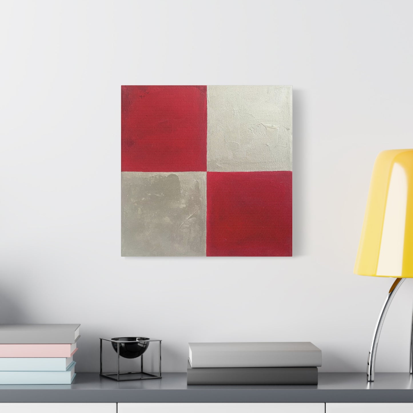 Red and Silver Canvas Art