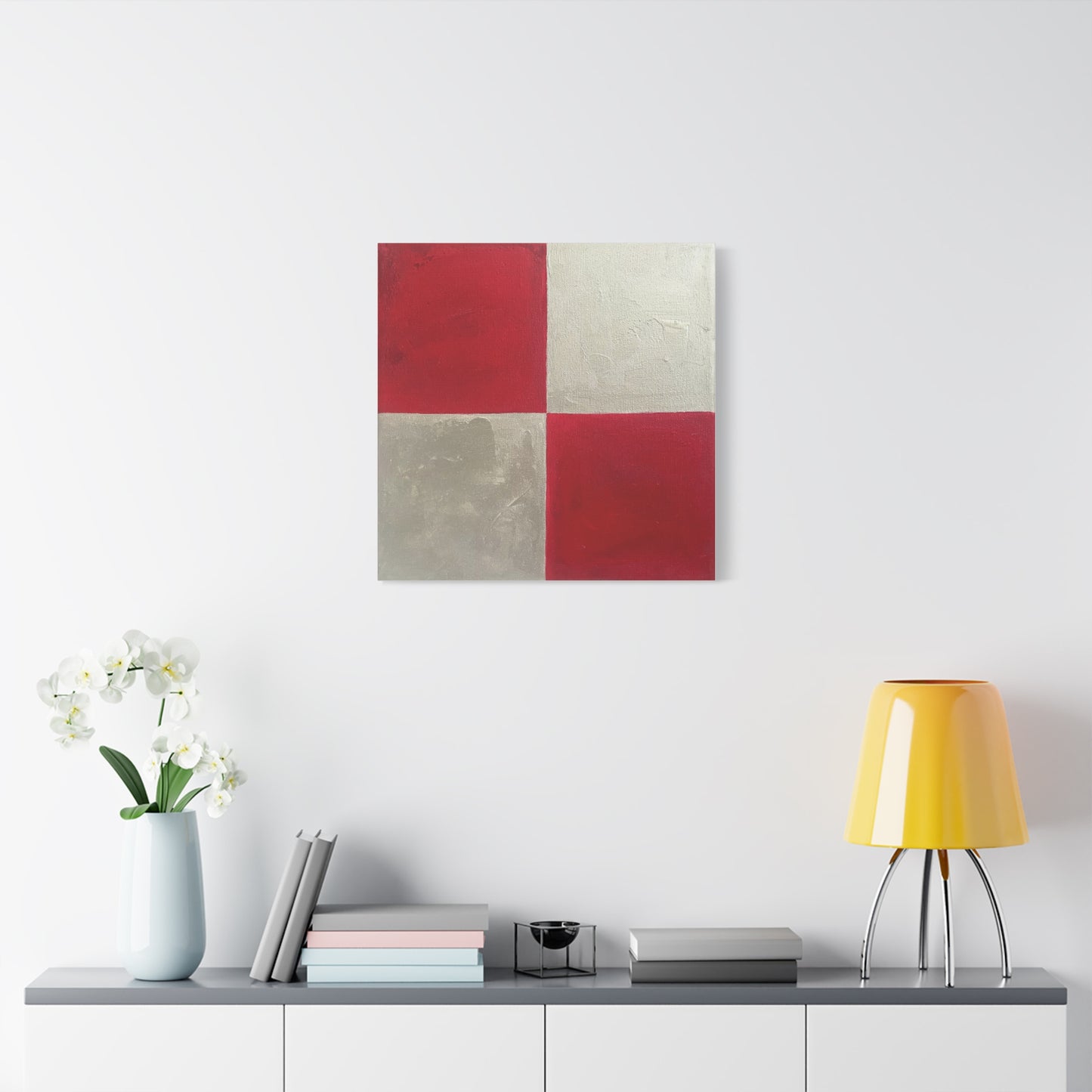 Red and Silver Canvas Art