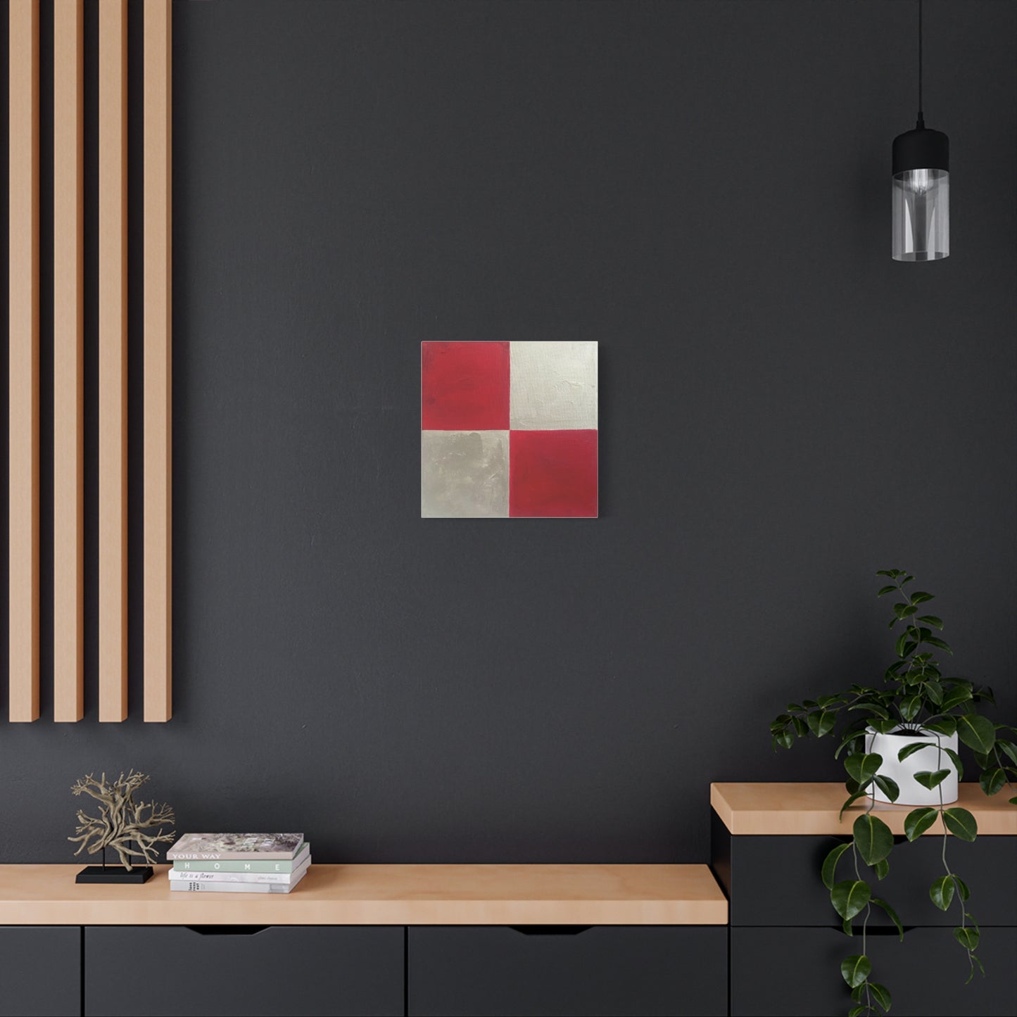 Red and Silver Canvas Art