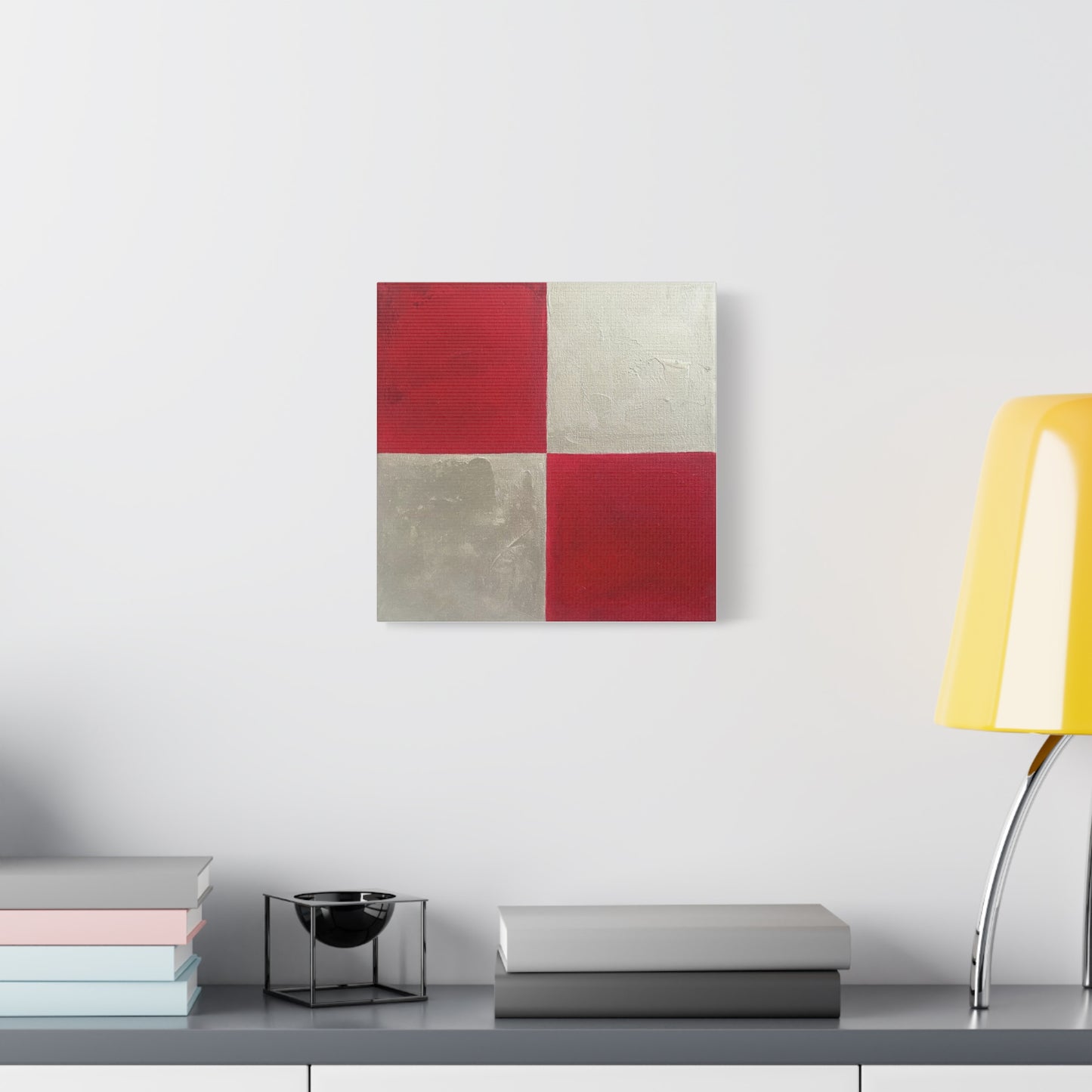 Red and Silver Canvas Art