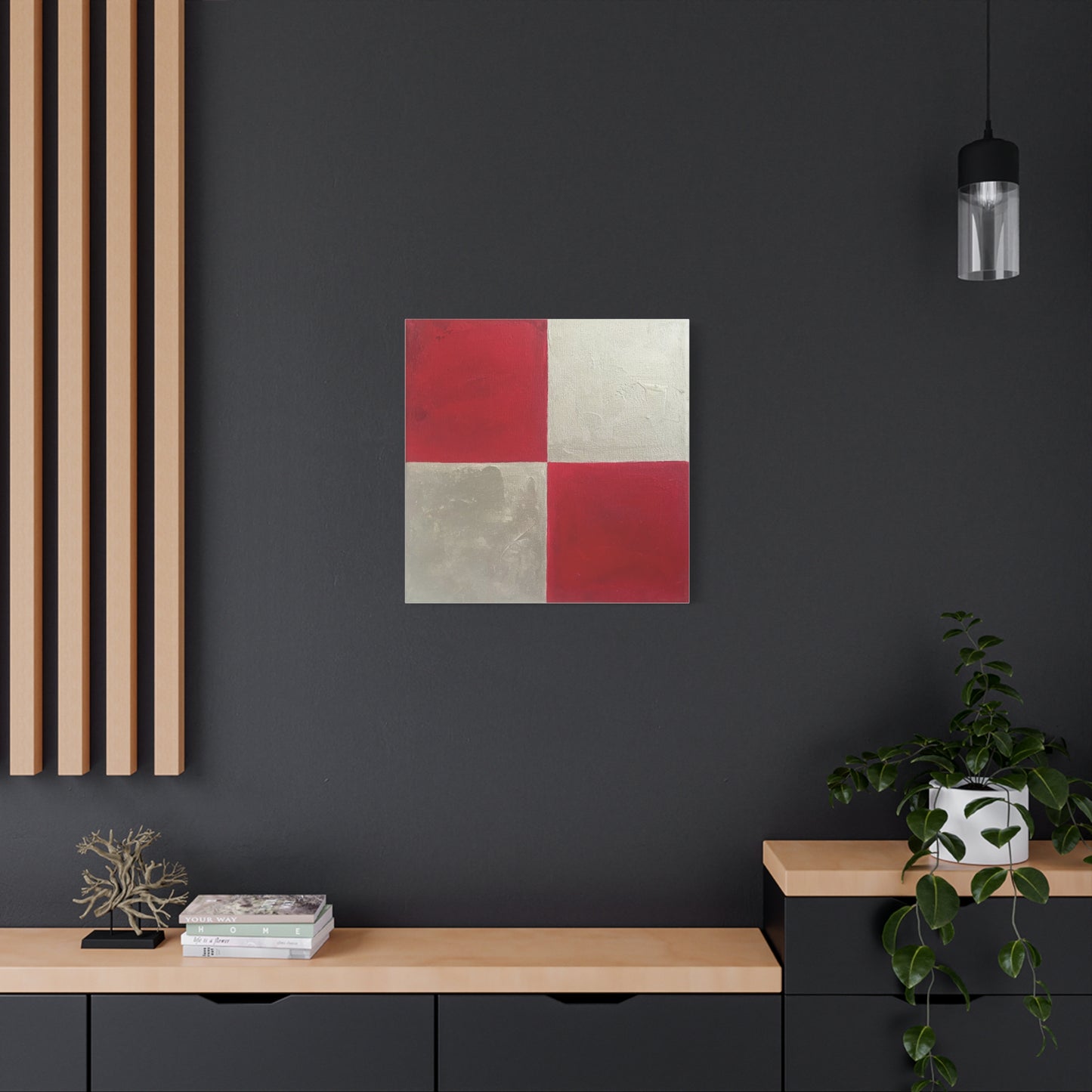 Red and Silver Canvas Art