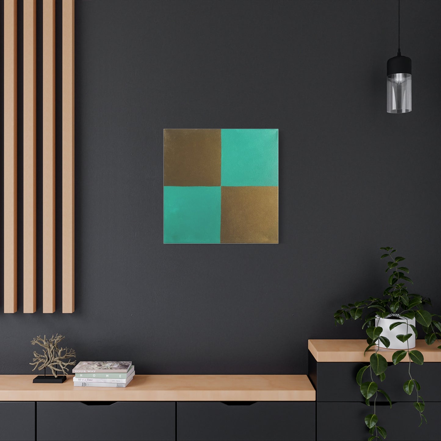 Teal and Gold Wall Decor